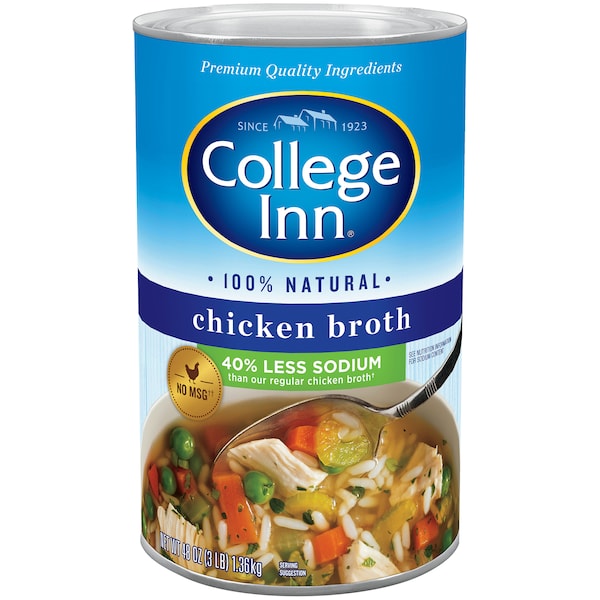 College Inn Chicken Broth Fat Free & Lower Sodium College Inn 48 oz. Cans, PK12 2001547 - main